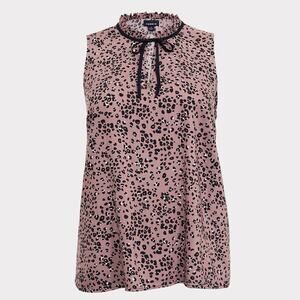 Torrid Brown Leopard Tie Neck Tank 1X NWT 11806739